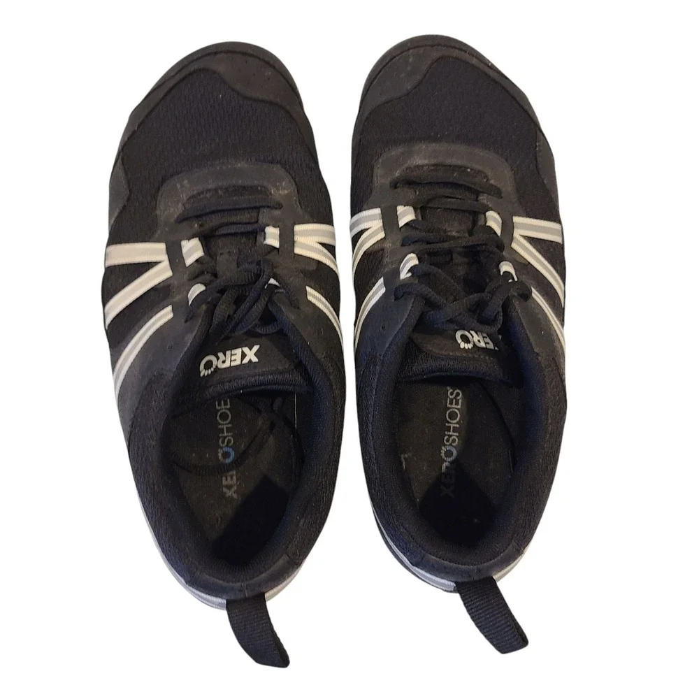 XERO Shoes Men's Size 11.5 Black White Prio Running Minimalist Barefoot Sneakers - Picture 4 of 9